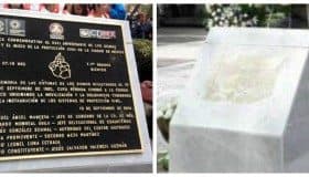 Retiran placa conmemorativa del sismo de 1985; tenía dato erróneo (Foto)