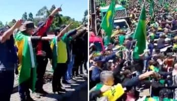 Con saludo nazi, manifestantes pro Bolsonaro entonan el himno nacional de Brasil | Video