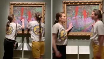 Activistas lanzan pintura a obra de Monet en Estocolmo