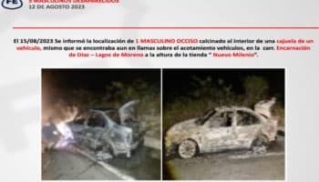 Hallan restos humanos en auto de los 5 desaparecidos en Lagos de Moreno