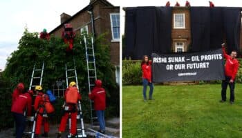 Ambientalistas se trepan a techo de Primer Ministro de Reino Unido | Video
