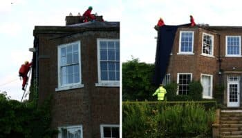 Detienen a ecologistas de Greenpeace tras protestar en el tejado de la casa de Sunak