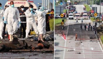 Videos | Avioneta se estrella en plena carretera en Malasia; hay al menos 10 muertos