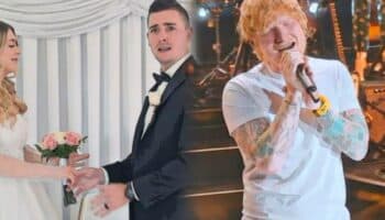 Videos | Ed Sheeran se cuela en boda y sorprende a pareja con nueva canción