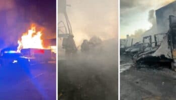 Fuerte incendio en la fábrica de Gamesa, Puebla | Videos