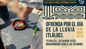 Sacrifican a una gallina en el Senado durante 'Ofrenda por el Día de la Lluvia' | Video