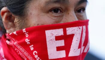 Zapatistas protestan en CDMX contra la violencia en Chiapas