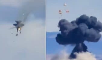 Chocan aviones militares en pleno vuelo durante espectáculo en Idaho