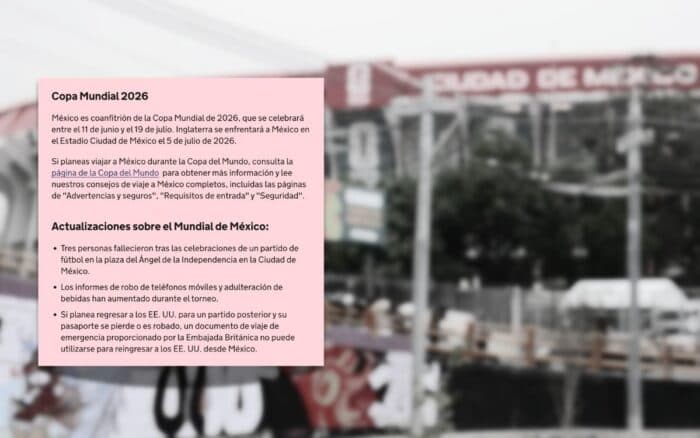 Reino Unido emite alerta de viaje para aficionados que asistirán al México vs. Inglaterra