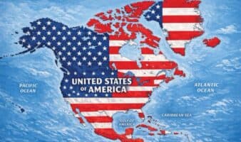 Trump publica un mapa en el que la bandera estadounidense cubre México, el Caribe y Canadá